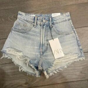 Zara High Rise Denim Shorts